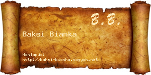 Baksi Bianka névjegykártya